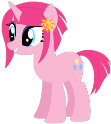 Size: 1024x1137 | Tagged: safe, artist:ra1nb0wk1tty, imported from derpibooru, pinkie pie, sunny flare, pony, unicorn, equestria girls ponified, female, mare, ponified, recolor, simple background, solo, transparent background