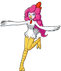 Size: 2795x3272 | Tagged: safe, artist:artemis-polara, imported from derpibooru, pinkie pie, equestria girls, animal costume, chicken suit, clothes, costume, female, open mouth, simple background, solo, transparent background