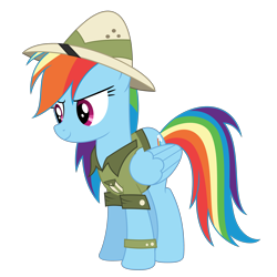 Size: 4000x4000 | Tagged: safe, artist:suramii, imported from derpibooru, rainbow dash, pegasus, pony, stranger than fan fiction, absurd resolution, clothes, cosplay, costume, cute, female, frown, hat, mare, simple background, solo, transparent background, vector