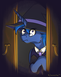 Size: 1024x1280 | Tagged: safe, artist:noxartbox, deleted from derpibooru, imported from derpibooru, oc, oc only, oc:noxington nocte, alicorn, pony, alicorn oc, glasses, hat, male, solo, stallion, wizard hat