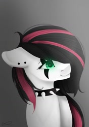 Size: 1024x1455 | Tagged: safe, artist:tinatina-8, imported from derpibooru, oc, oc only, oc:emala jiss, pegasus, pony, choker, female, mare, solo, spiked choker