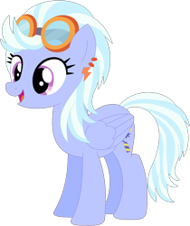 Size: 1024x1219 | Tagged: safe, artist:ra1nb0wk1tty, imported from derpibooru, indigo zap, sugarcoat, pegasus, pony, ear piercing, earring, equestria girls ponified, female, goggles, jewelry, mare, piercing, ponified, recolor, simple background, solo, transparent background