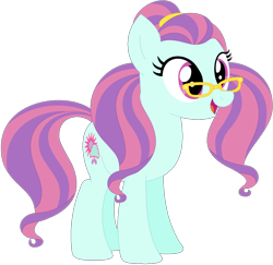 Size: 1024x994 | Tagged: safe, artist:ra1nb0wk1tty, imported from derpibooru, sugarcoat, sunny flare, earth pony, pony, equestria girls ponified, female, glasses, mare, ponified, recolor, simple background, solo, transparent background