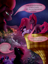 Size: 3000x4000 | Tagged: safe, artist:goldengriffiness, imported from derpibooru, fizzlepop berrytwist, grubber, tempest shadow, twilight sparkle, alicorn, classical hippogriff, hippogriff, pony, unicorn, comic:solace, my little pony: the movie, the stormy road to canterlot, broken horn, comic, eye scar, scar, twilight sparkle (alicorn)
