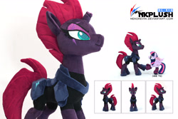 Size: 5184x3456 | Tagged: safe, artist:nekokevin, imported from derpibooru, tempest shadow, twilight sparkle, alicorn, pony, unicorn, my little pony: the movie, 4de, absurd resolution, broken horn, eye scar, irl, photo, plushie, scar, twilight sparkle (alicorn)