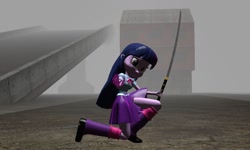 Size: 1280x768 | Tagged: safe, artist:n3onh100, imported from derpibooru, twilight sparkle, equestria girls, 3d, female, gmod, magic, solo, sword, twilight sparkle (alicorn), weapon