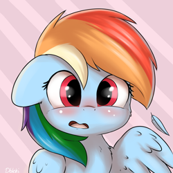 Size: 3000x3000 | Tagged: safe, artist:dbleki, artist:heavymetalbronyyeah, imported from derpibooru, rainbow dash, pegasus, pony, abstract background, blushing, collaboration, cute, dashabetes, female, floppy ears, hnnng, looking at you, mare, solo