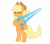 Size: 4000x3500 | Tagged: safe, artist:yognaughtsteve, imported from derpibooru, applejack, earth pony, pony, bipedal, crossover, dexterous hooves, energy sword, female, halo (series), high res, mare, simple background, solo, transparent background, weapon