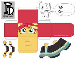 Size: 1135x877 | Tagged: safe, artist:grapefruitface1, imported from derpibooru, sunset shimmer, equestria girls, arts and crafts, craft, female, paper dude, papercraft, printable, solo