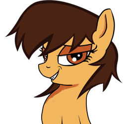 Size: 1024x1024 | Tagged: artist needed, source needed, safe, imported from derpibooru, oc, oc only, oc:maría teresa de los ponyos paguetti, earth pony, pony, bedroom eyes, female, simple background, smiling, solo, vector, white background