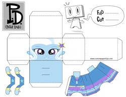 Size: 1135x877 | Tagged: safe, artist:grapefruitface1, artist:zeldarondl, imported from derpibooru, trixie, equestria girls, arts and crafts, craft, female, paper dude, papercraft, solo