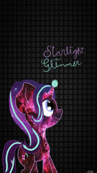 Size: 750x1334 | Tagged: safe, artist:doct0rnop3, imported from derpibooru, starlight glimmer, pony, unicorn, female, galaxy, mare, smiling, solo