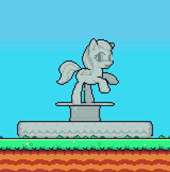 Size: 480x486 | Tagged: safe, artist:biel56789, derpibooru exclusive, imported from derpibooru, cute, female, mare, pixel art, prop, sky, statue