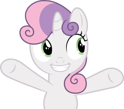 Size: 7000x6185 | Tagged: safe, artist:luckreza8, imported from derpibooru, sweetie belle, pony, unicorn, marks and recreation, absurd resolution, bipedal, female, filly, grin, gritted teeth, simple background, smiling, solo, teeth, transparent background, underhoof, vector