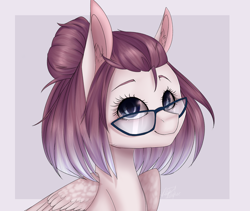 Size: 3000x2526 | Tagged: safe, artist:midnightdream123, imported from derpibooru, oc, oc only, pegasus, pony, bust, female, glasses, high res, mare, portrait, solo