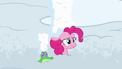 Size: 1280x720 | Tagged: safe, imported from derpibooru, screencap, gummy, pinkie pie, pony, not asking for trouble, snow