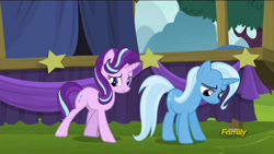 Size: 1366x768 | Tagged: safe, imported from derpibooru, screencap, starlight glimmer, trixie, no second prances