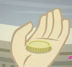 Size: 777x720 | Tagged: safe, imported from derpibooru, screencap, flash sentry, eqg summertime shorts, equestria girls, good vibes, coin, cropped, hand, male
