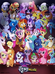 Size: 2048x2732 | Tagged: safe, artist:blueberry cannon, artist:justsomepainter11, imported from derpibooru, angel bunny, apple bloom, applejack, big macintosh, capper dapperpaws, captain celaeno, carrot cake, cup cake, derpy hooves, diamond tiara, discord, doctor whooves, donut joe, fluttershy, granny smith, maud pie, mayor mare, pinkie pie, pipsqueak, pound cake, princess cadance, princess celestia, princess ember, princess flurry heart, princess luna, princess skystar, pumpkin cake, queen novo, rainbow dash, rarity, scootaloo, shining armor, sky stinger, songbird serenade, spike, starlight glimmer, sugar belle, sunburst, sunset shimmer, sweetie belle, thorax, time turner, trixie, twilight sparkle, vapor trail, zecora, abyssinian, alicorn, bird, cat, changedling, changeling, classical hippogriff, draconequus, dragon, earth pony, hippogriff, pegasus, pony, unicorn, zebra, my little pony: the movie, beauty mark, cake family, cake twins, cinema, cowboy hat, crown, cute, ear piercing, earring, embrax, excited, female, filly, food, glasses, group, hat, interspecies, jewelry, king thorax, male, mare, movie accurate, movie poster, peanuts, piercing, pirate hat, popcorn, regalia, shipping, show accurate, shy, sitting, soda, stallion, straight, sugarmac, the peanuts movie, twilight sparkle (alicorn), vaporsky, wall of tags