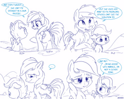 Size: 5000x4000 | Tagged: safe, artist:dilarus, deleted from derpibooru, imported from derpibooru, rainbow dash, scootaloo, pony, comic:the only one, comic, not a clever pony