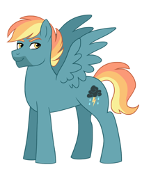 Size: 800x979 | Tagged: safe, artist:cascayd, imported from derpibooru, oc, oc only, oc:stormbolt, pegasus, pony, offspring, parent:rainbow dash, parent:zephyr breeze, parents:zephdash, solo