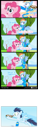 Size: 795x2625 | Tagged: safe, artist:dm29, imported from derpibooru, pinkie pie, rainbow dash, soarin', pony, secrets and pies, blatant lies, comic, doubt, food, liar, monkey island, pie, that pony sure does love pies, unzipped