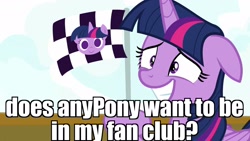 Size: 1920x1080 | Tagged: safe, edit, edited screencap, imported from derpibooru, screencap, twilight sparkle, alicorn, once upon a zeppelin, female, flag, image macro, meme, solo, twilight sparkle (alicorn)