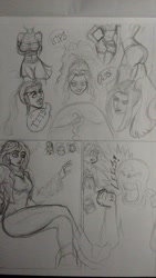 Size: 666x1184 | Tagged: safe, artist:gah!, imported from derpibooru, adagio dazzle, aria blaze, sonata dusk, sunset shimmer, oc, oc:anon, reference, traditional art, wip