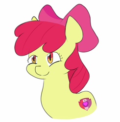 Size: 1433x1464 | Tagged: artist needed, safe, artist:c0pter, imported from derpibooru, apple bloom, earth pony, pony, cutie mark, female, filly, simple background, smiling, solo, the cmc's cutie marks, white background