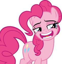 Size: 1960x2018 | Tagged: safe, artist:frownfactory, imported from derpibooru, pinkie pie, earth pony, pony, secrets and pies, .svg available, faic, female, half-closed eyes, lidded eyes, mare, open mouth, simple background, smiling, solo, svg, transparent background, vector