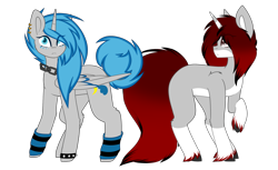 Size: 2346x1440 | Tagged: safe, artist:despotshy, imported from derpibooru, oc, oc only, oc:kala, oc:moonbeam, alicorn, pony, unicorn, cloven hooves, female, leg warmers, mare, raised hoof, simple background, transparent background