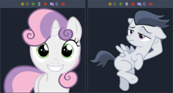 Size: 500x269 | Tagged: safe, imported from derpibooru, rumble, sweetie belle, derpibooru, juxtaposition, meta