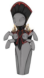 Size: 400x700 | Tagged: safe, artist:star north, imported from derpibooru, pony, bipedal, candle, clothes, crossover, cultist, cultists of the eternal end, endless legend, mask, ponified, robe, statue