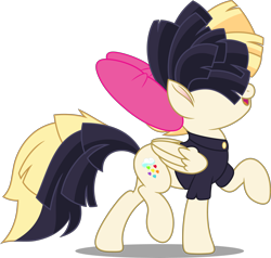 Size: 5000x4760 | Tagged: safe, artist:dashiesparkle, imported from derpibooru, songbird serenade, pegasus, pony, my little pony: the movie, absurd resolution, bow, clothes, female, hair bow, mare, raised hoof, simple background, smiling, solo, transparent background, vector