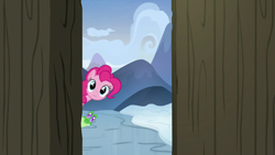 Size: 1280x720 | Tagged: safe, imported from derpibooru, screencap, gummy, pinkie pie, pony, not asking for trouble, gate, snow