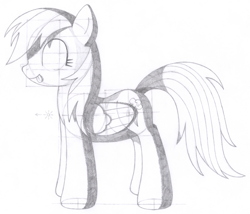 Size: 1659x1419 | Tagged: safe, artist:aafh, imported from derpibooru, rainbow dash, pegasus, pony, female, monochrome, solo, traditional art