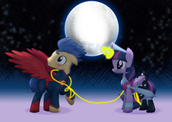 Size: 1600x1131 | Tagged: safe, artist:jucamovi1992, imported from derpibooru, flash sentry, twilight sparkle, alicorn, pegasus, pony, couple, crossover, dc comics, female, flashlight, lasso of truth, love, male, shipping, straight, superhero, superman, twilight sparkle (alicorn), wonder woman