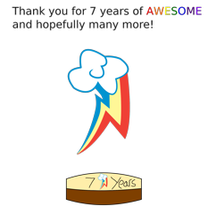 Size: 1499x1552 | Tagged: safe, artist:rainboom dash, derpibooru exclusive, imported from derpibooru, rainbow dash, .svg available, cake, cutie mark, food, happy birthday mlp:fim, mlp fim's seventh anniversary, no pony, rainbow dash's cutie mark, simple background, svg, transparent background, vector