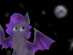 Size: 2048x1536 | Tagged: safe, artist:pinkflutter, imported from derpibooru, oc, oc only, bat pony, pony, female, mare, night, solo