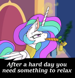 Size: 4357x4482 | Tagged: safe, artist:cuddlelamb, imported from derpibooru, princess celestia, absurd resolution, carrot, food, smoke