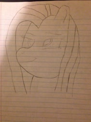 Size: 3264x2448 | Tagged: safe, artist:sirbumpaous, imported from derpibooru, fluttershy, awesome, female, lined paper, pencil drawing, solo, traditional art