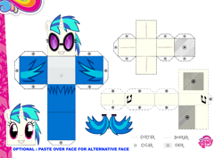 Size: 2048x1447 | Tagged: safe, artist:cloudsdalecompanion, editor:grapefruitface, imported from derpibooru, dj pon-3, vinyl scratch, arts and crafts, craft, female, merchandise, papercraft, solo, toy