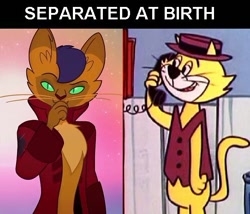 Size: 542x463 | Tagged: safe, imported from derpibooru, capper dapperpaws, abyssinian, anthro, cat, my little pony: the movie, chest fluff, hanna barbera, meme, top cat