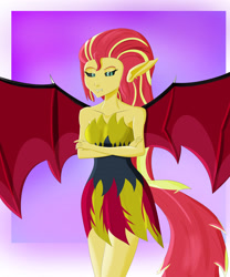 Size: 4000x4800 | Tagged: safe, artist:sundaw, imported from derpibooru, sunset shimmer, demon, equestria girls, absurd resolution, crossed arms, looking at you, sunset satan