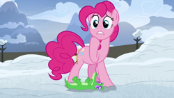 Size: 1280x720 | Tagged: safe, imported from derpibooru, screencap, gummy, pinkie pie, pony, not asking for trouble, snow