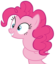 Size: 4696x5451 | Tagged: safe, artist:hendro107, imported from derpibooru, pinkie pie, earth pony, pony, it isn't the mane thing about you, .svg available, absurd resolution, coiling, female, mare, pinkie being pinkie, simple background, smiling, solo, transparent background, twisted neck, vector