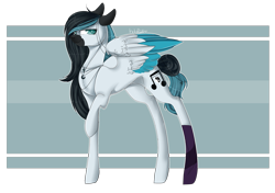 Size: 2524x1780 | Tagged: safe, artist:holoriot, imported from derpibooru, oc, oc only, oc:clarity, pegasus, pony, colored wings, female, mare, multicolored wings, raised hoof, solo