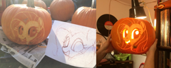 Size: 2926x1160 | Tagged: safe, artist:docwario, imported from derpibooru, fluttershy, female, halloween, holiday, jack-o-lantern, pumpkin, solo