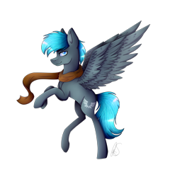 Size: 2300x2400 | Tagged: safe, artist:norica-official, imported from derpibooru, oc, oc only, oc:alternate, clothes, male, scarf, stallion