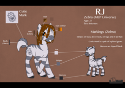 Size: 1915x1352 | Tagged: safe, artist:rj-pilot, imported from derpibooru, oc, oc only, oc:rj, zebra, dreadlocks, intersex, reference sheet, solo, zebra oc